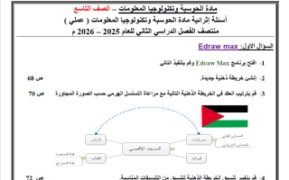 تدريبات (عملي) حوسبة الصف التاسع منتصف الفصل الثاني