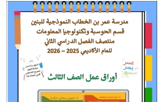 أوراق عمل حوسبة للصف الثالث منتصف الفصل الثاني