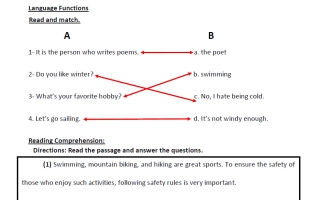 اجابة مراجعة لغة انجليزية الصف السادس منتصف الفصل الثاني