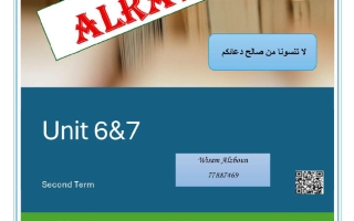 حل تدريبات الوحدة (السادسة والسابعة) لغة انجليزية الصف الحادي عشر أدبي الفصل الثاني