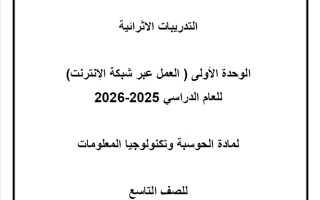 تدريبات حوسبة الصف التاسع الفصل الثاني