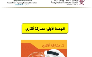 اختبار الوحدة الأولى (مشاركة أفكاري) حوسبة للصف السادس منتصف الفصل الثاني