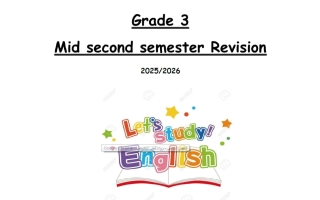 مراجعة لغة انجليزية الصف الثالث منتصف الفصل الثاني
