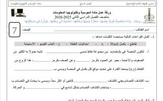 أوراق عمل حوسبة للصف السابع منتصف الفصل الثاني